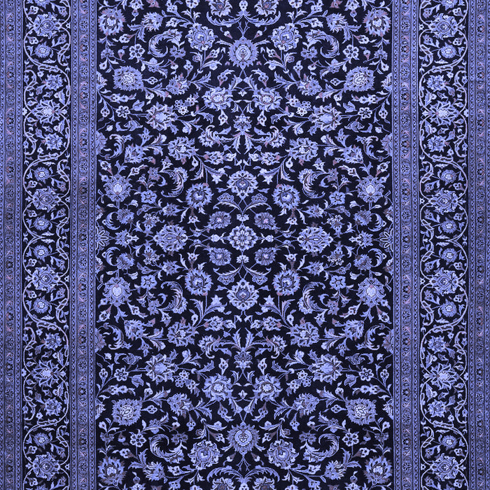 Machine Washable Persian Blue Traditional Rug, wshtr507blu