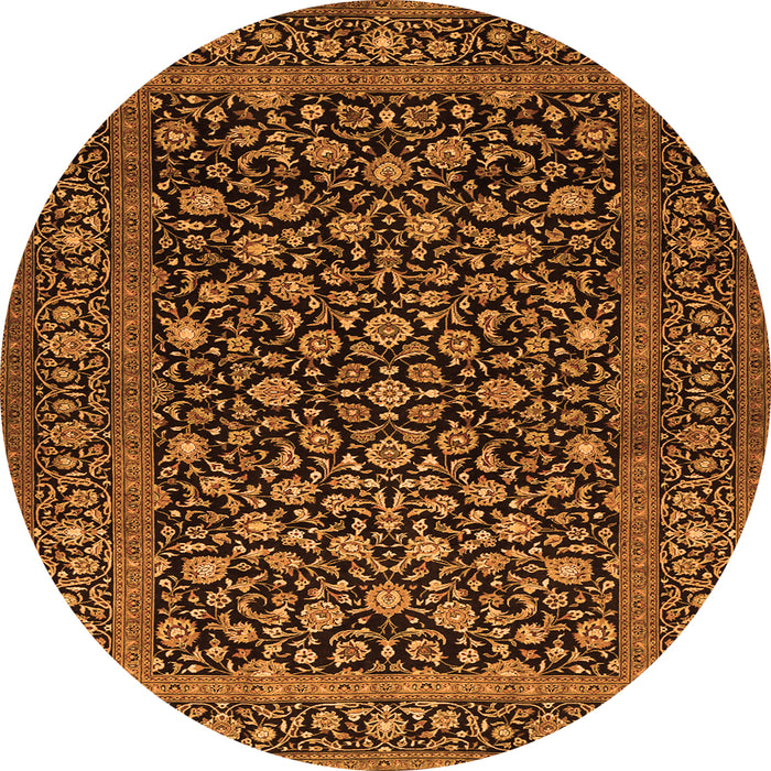 Square Persian Orange Traditional Rug, tr507org