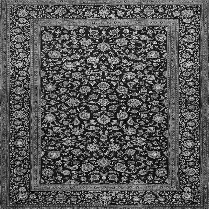 Round Machine Washable Persian Gray Traditional Rug, wshtr507gry