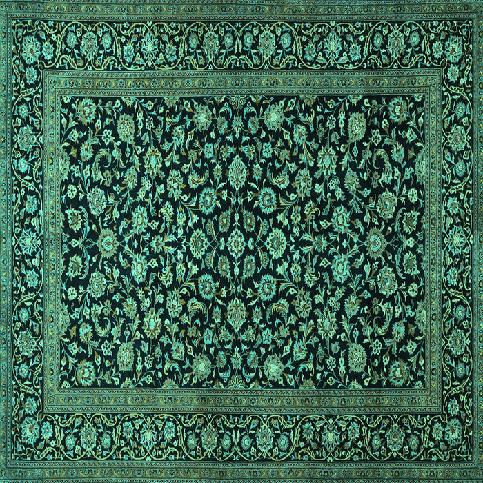 Square Persian Turquoise Traditional Rug, tr507turq