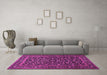 Machine Washable Persian Pink Traditional Rug in a Living Room, wshtr507pnk