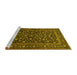 Sideview of Machine Washable Persian Yellow Traditional Rug, wshtr507yw