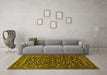 Machine Washable Persian Yellow Traditional Rug in a Living Room, wshtr507yw