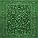 Square Persian Emerald Green Traditional Rug, tr507emgrn