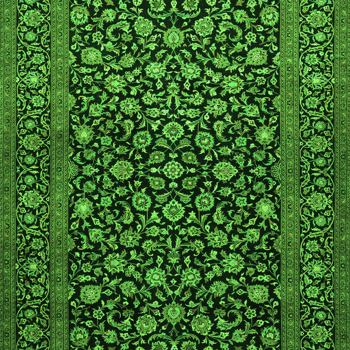 Serging Thickness of Machine Washable Persian Green Traditional Area Rugs, wshtr507grn