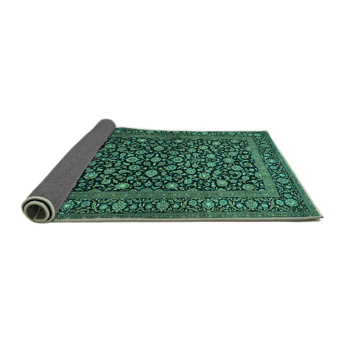 Sideview of Persian Turquoise Traditional Rug, tr507turq