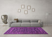 Machine Washable Persian Purple Traditional Area Rugs in a Living Room, wshtr507pur