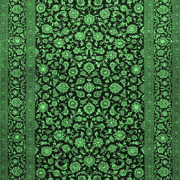 Machine Washable Persian Emerald Green Traditional Area Rugs, wshtr507emgrn