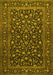 Machine Washable Persian Yellow Traditional Rug, wshtr507yw