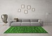 Machine Washable Persian Green Traditional Area Rugs in a Living Room,, wshtr507grn