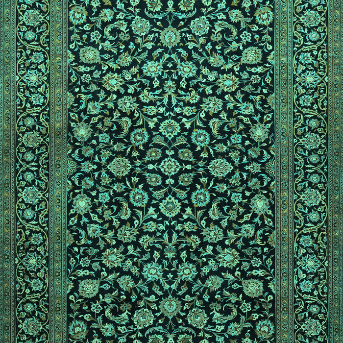 Machine Washable Persian Turquoise Traditional Area Rugs, wshtr507turq