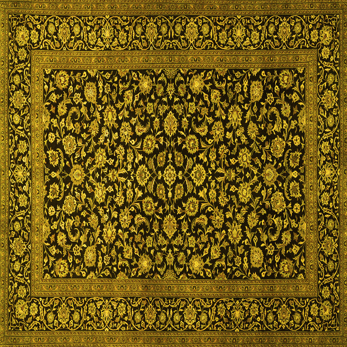 Square Persian Yellow Traditional Rug, tr507yw