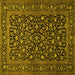 Square Persian Yellow Traditional Rug, tr507yw