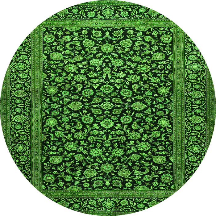Machine Washable Persian Green Traditional Area Rugs, wshtr507grn