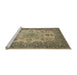 Sideview of Machine Washable Traditional Dark Brown Rug, wshtr508