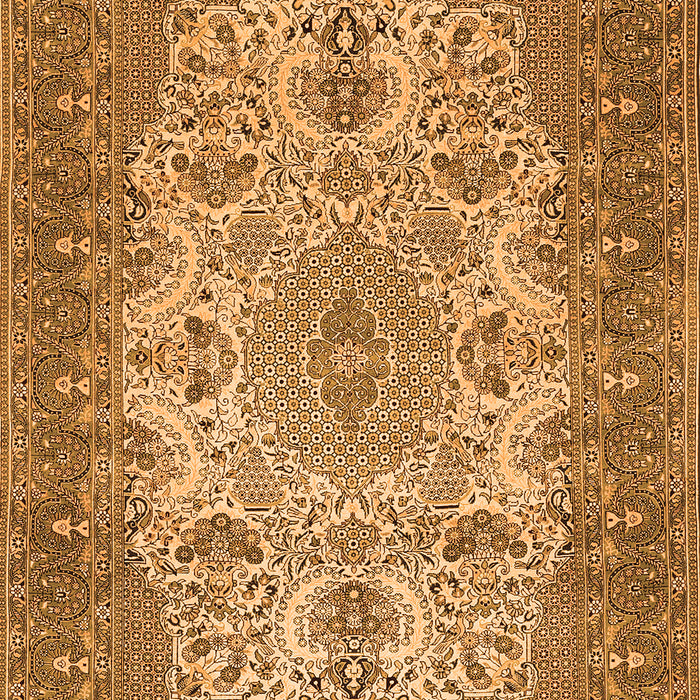 Serging Thickness of Machine Washable Medallion Orange Traditional Area Rugs, wshtr508org