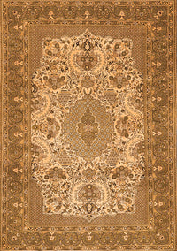 Medallion Orange Traditional Rug, tr508org