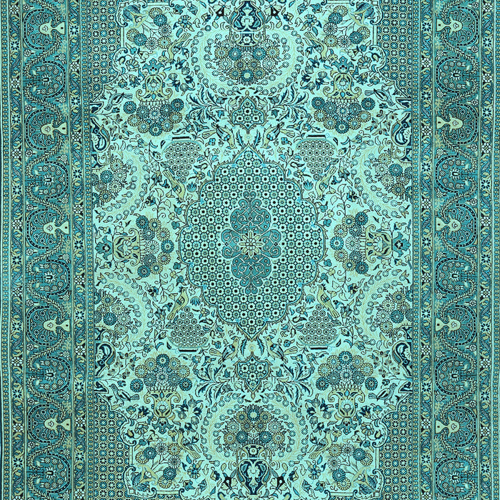 Medallion Light Blue Traditional Rug, tr508lblu