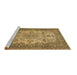 Sideview of Machine Washable Medallion Brown Traditional Rug, wshtr508brn