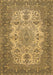 Machine Washable Medallion Brown Traditional Rug, wshtr508brn