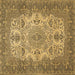 Square Machine Washable Medallion Brown Traditional Rug, wshtr508brn