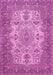 Machine Washable Medallion Pink Traditional Rug, wshtr508pnk