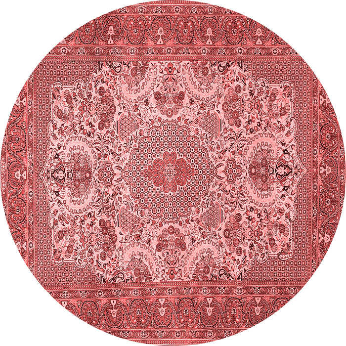 Machine Washable Medallion Red Traditional Rug, wshtr508red