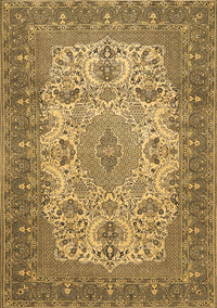 Medallion Brown Traditional Rug, tr508brn