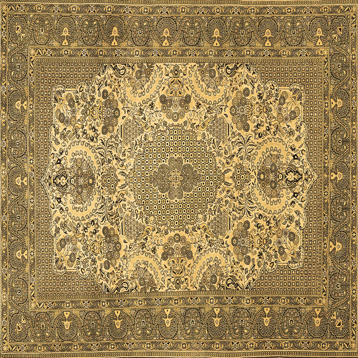 Square Medallion Brown Traditional Rug, tr508brn