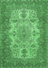 Machine Washable Medallion Emerald Green Traditional Area Rugs, wshtr508emgrn