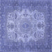 Square Medallion Blue Traditional Rug, tr508blu