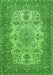 Serging Thickness of Machine Washable Medallion Green Traditional Area Rugs, wshtr508grn