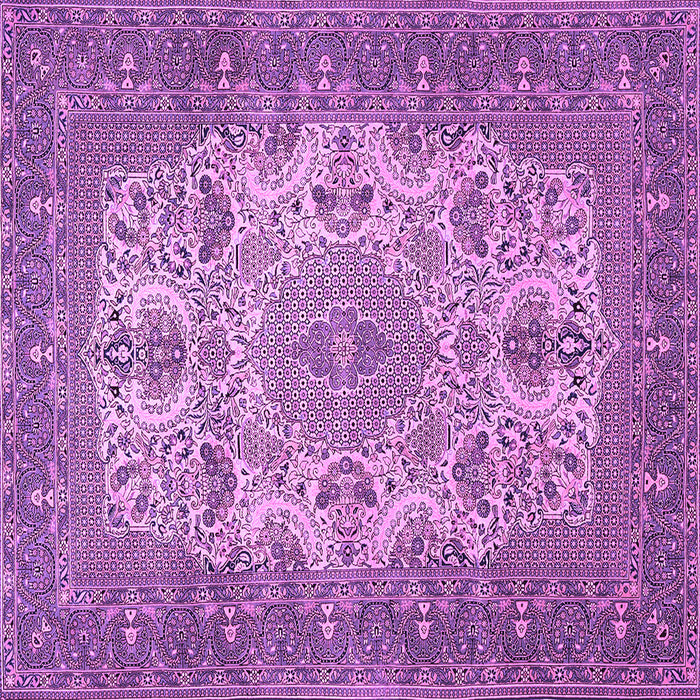 Square Medallion Purple Traditional Rug, tr508pur
