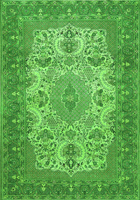 Medallion Green Traditional Rug, tr508grn