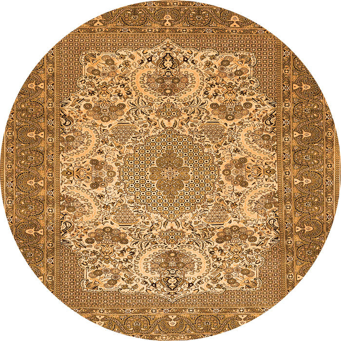 Machine Washable Medallion Orange Traditional Area Rugs, wshtr508org