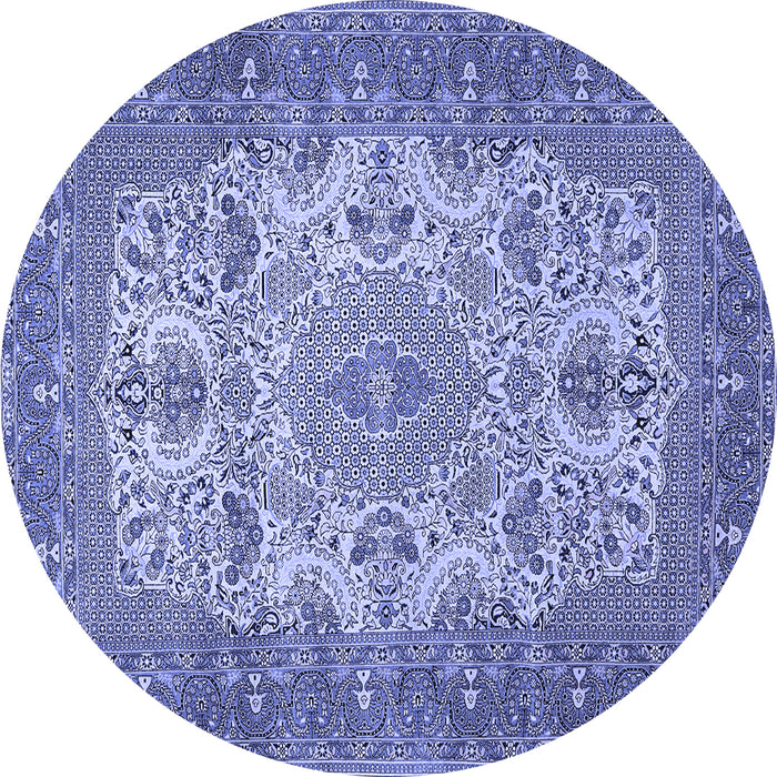 Round Medallion Blue Traditional Rug, tr508blu