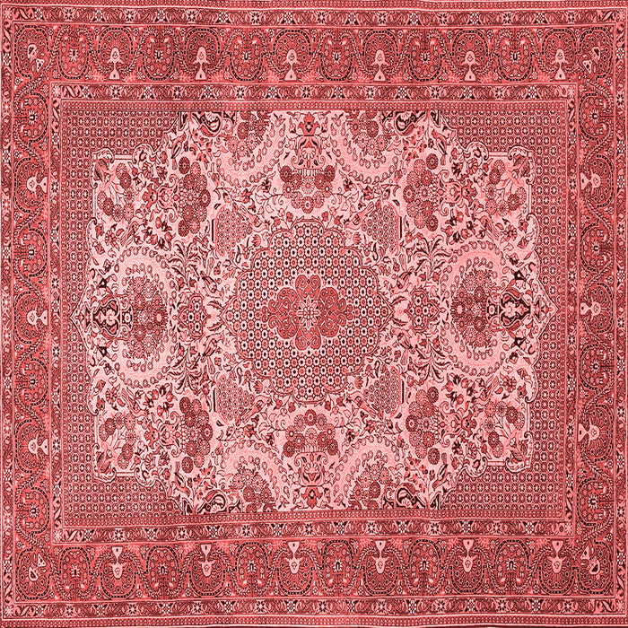 Machine Washable Medallion Red Traditional Rug, wshtr508red