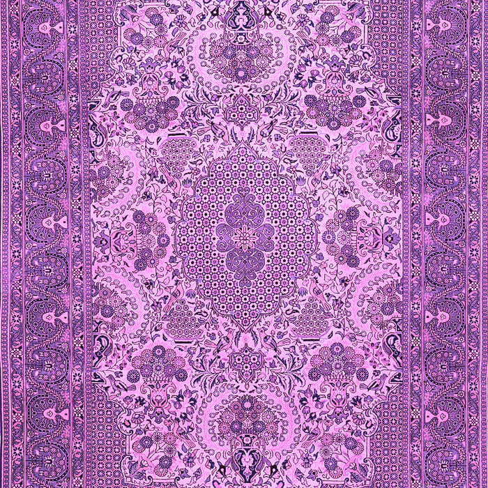 Machine Washable Medallion Purple Traditional Area Rugs, wshtr508pur