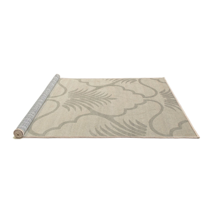 Sideview of Machine Washable Traditional Tan Brown Rug, wshtr509