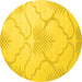 Round Persian Yellow Traditional Rug, tr509yw