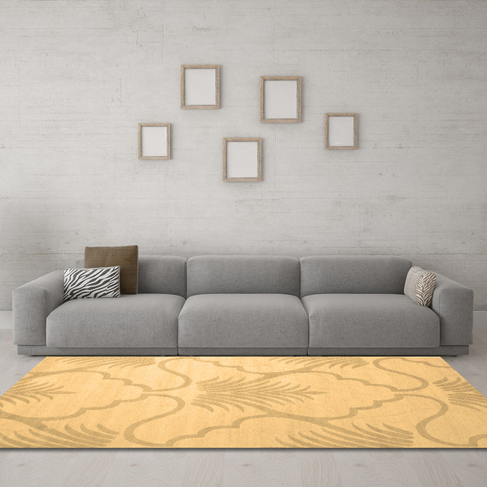 Machine Washable Persian Brown Traditional Rug in a Living Room,, wshtr509brn