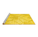 Sideview of Machine Washable Persian Yellow Traditional Rug, wshtr509yw