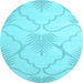 Round Persian Light Blue Traditional Rug, tr509lblu