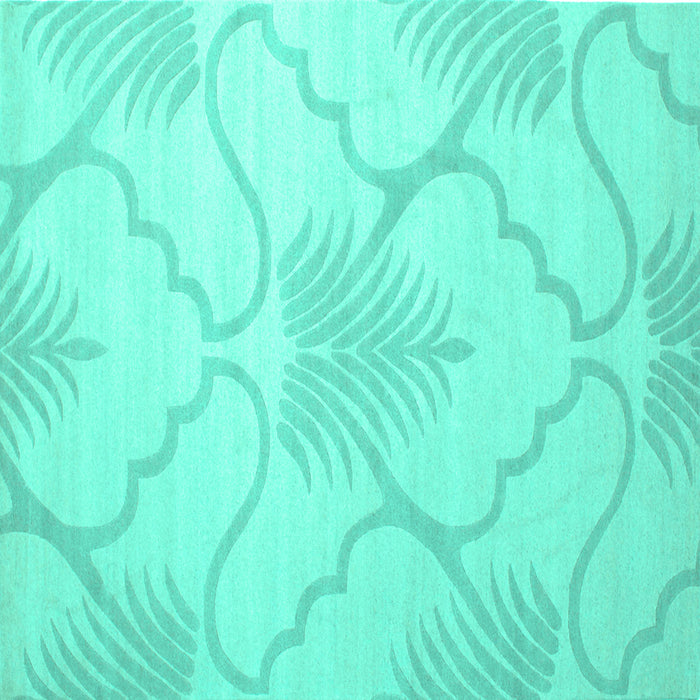 Square Machine Washable Persian Turquoise Traditional Area Rugs, wshtr509turq