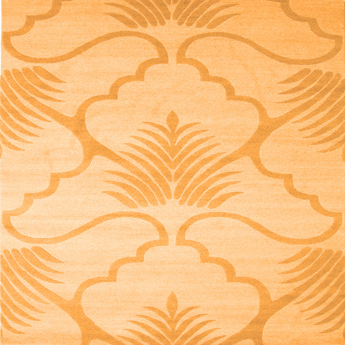 Round Machine Washable Persian Orange Traditional Area Rugs, wshtr509org