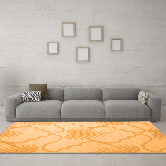 Machine Washable Persian Orange Traditional Area Rugs in a Living Room, wshtr509org