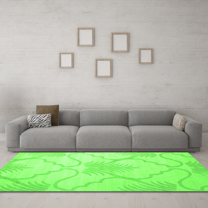 Machine Washable Persian Green Traditional Area Rugs in a Living Room,, wshtr509grn