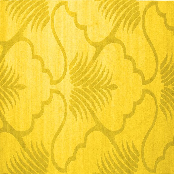 Square Machine Washable Persian Yellow Traditional Rug, wshtr509yw