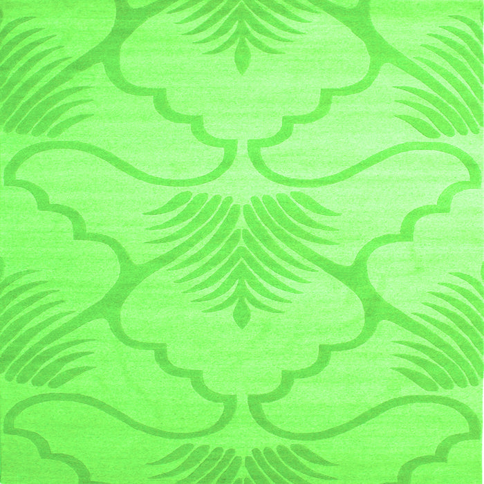 Round Machine Washable Persian Green Traditional Area Rugs, wshtr509grn