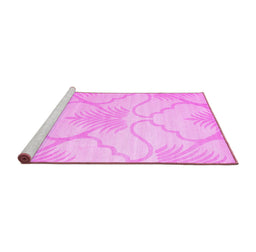 Sideview of Machine Washable Persian Pink Traditional Rug, wshtr509pnk